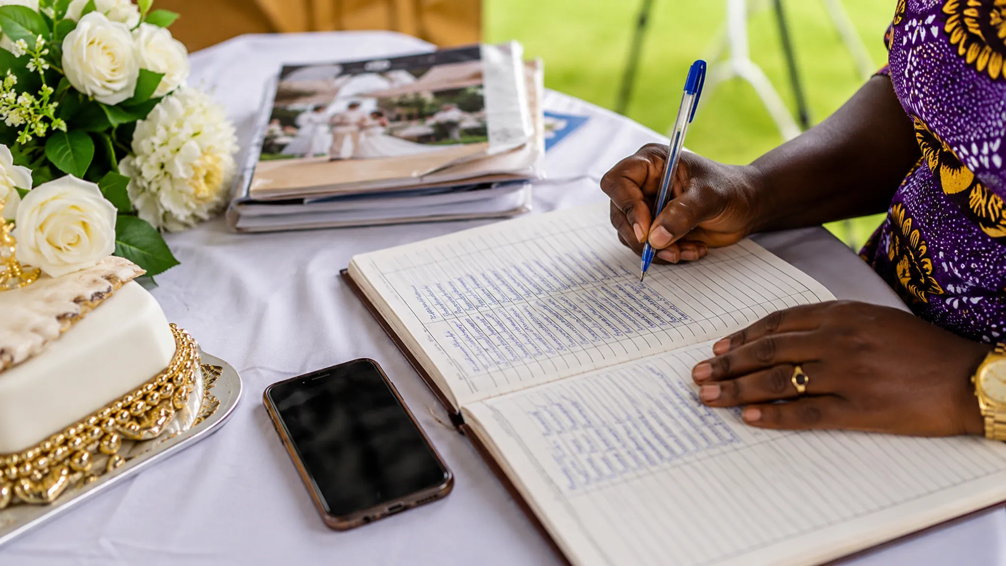 Wedding vendor payment record and recipient details being checked